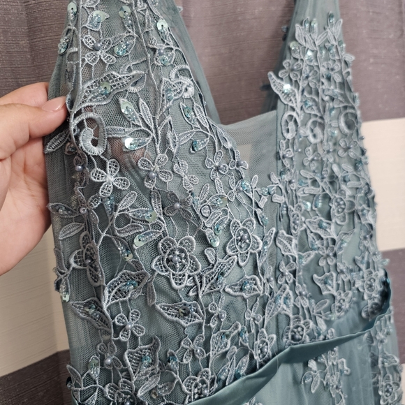 Ever Pretty Blue Embellished Backless Gown - Picture 5 of 11